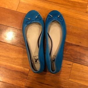 Blue ballet flats